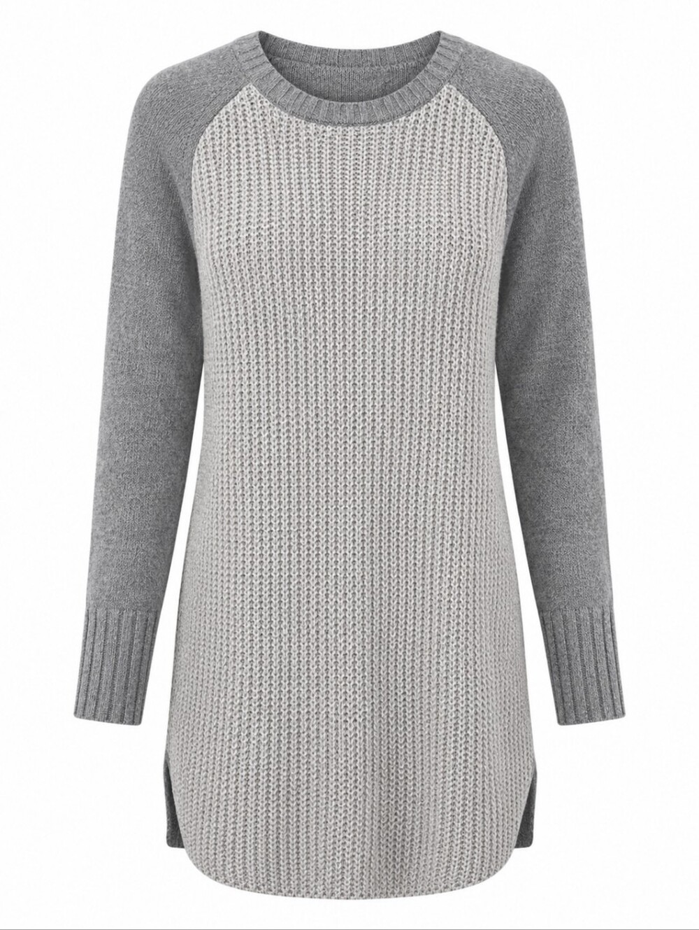 ATHLETA | Shades‎ of Gray Wool Cashmere Blend Waffle Knit Sweater Tunic | XL